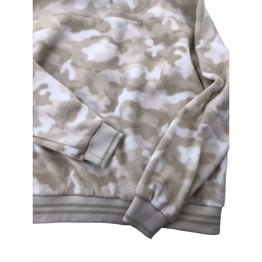Zelos NWT 1/2 Zip Sherpa Ribbed Hem Pullover Size Large Ivory Camo - Picture 9 of 12